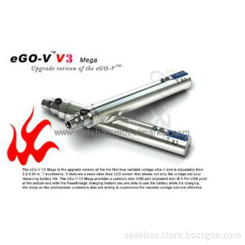 3.0-6.0V variable voltage e-cigarette ego v v3 mega shenzhen factory